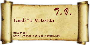 Tamás Vitolda névjegykártya